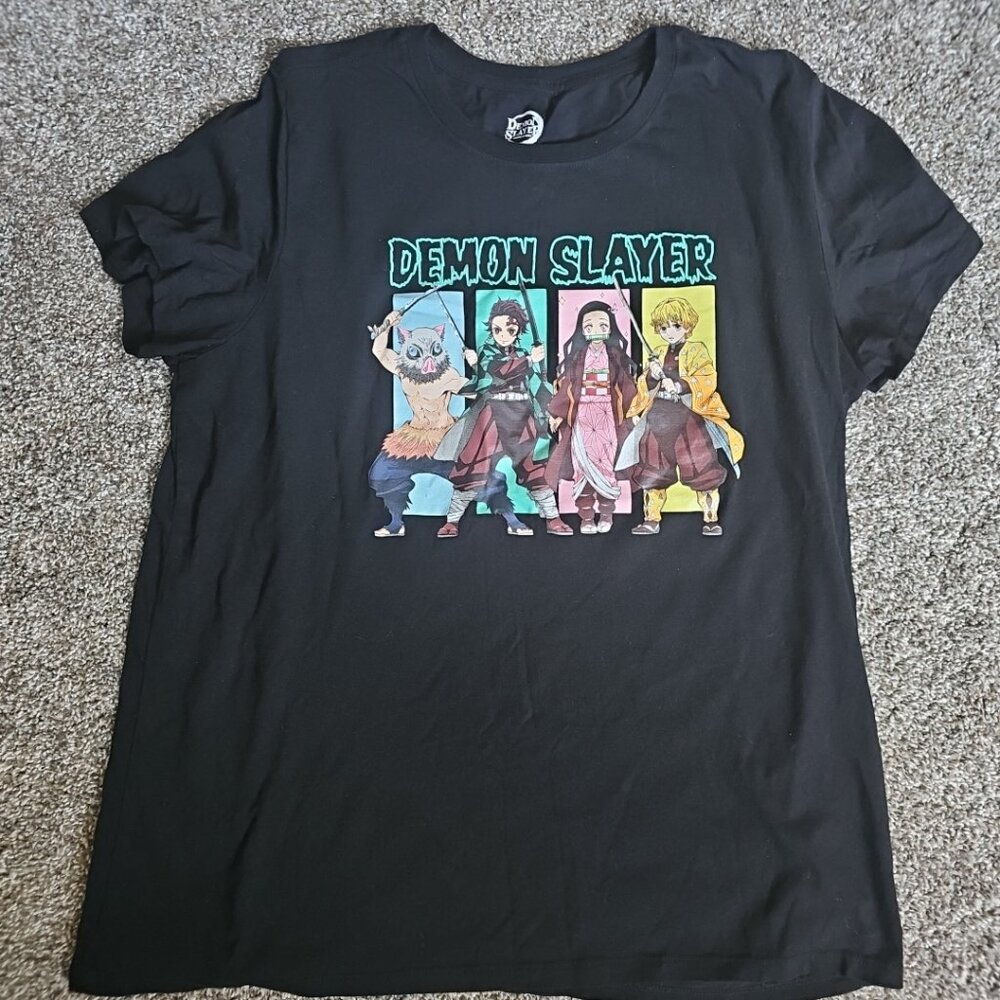 Demon Slayer Womens Size 2XL Black Warrior Anime Short Sleeve